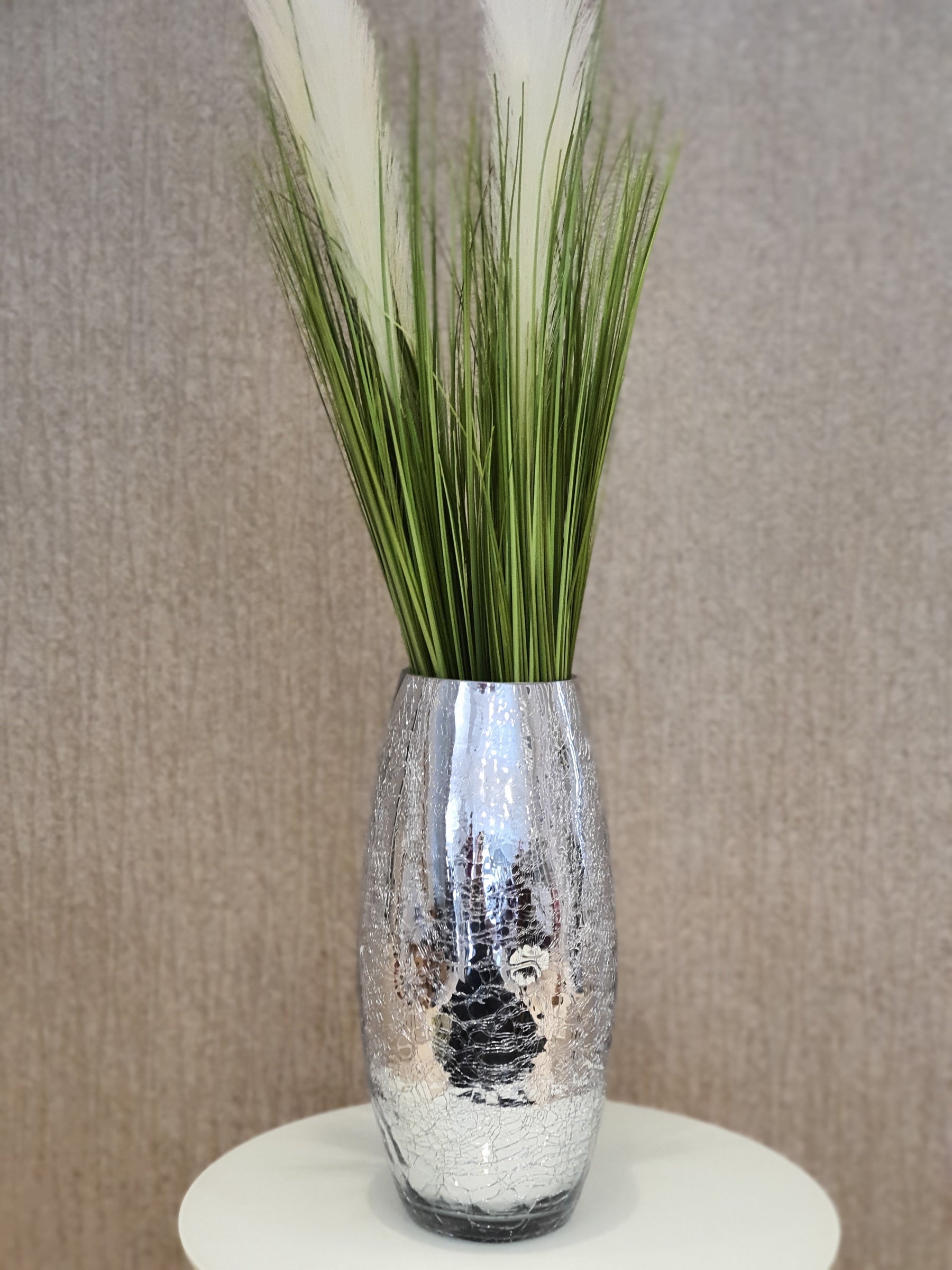 Vaso de Vidro Craquelado Grandioso