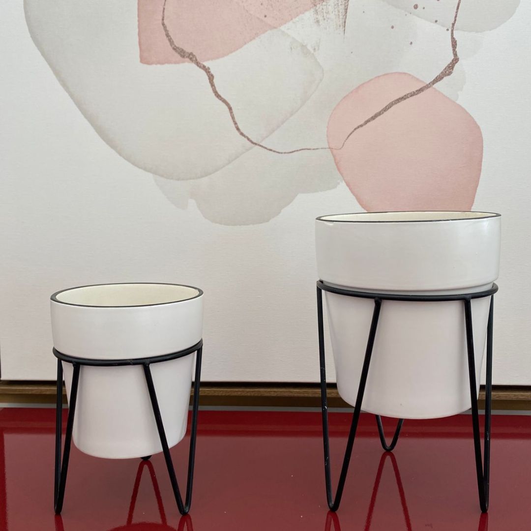 Vaso Decorativo de Cerâmica Primor KIT 2 PEÇAS 3