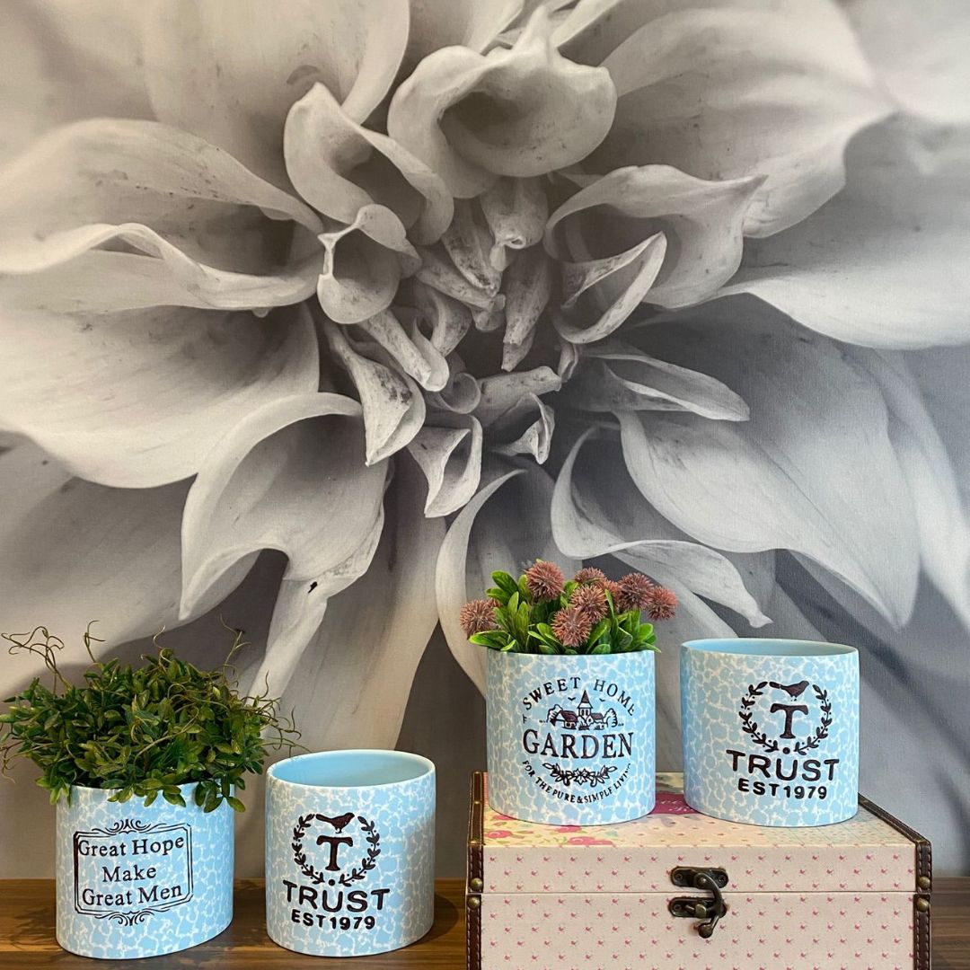 Vaso de Cerâmica Decorativo Cachepot Sem Planta Fruitz [KIT 4 PEÇAS]