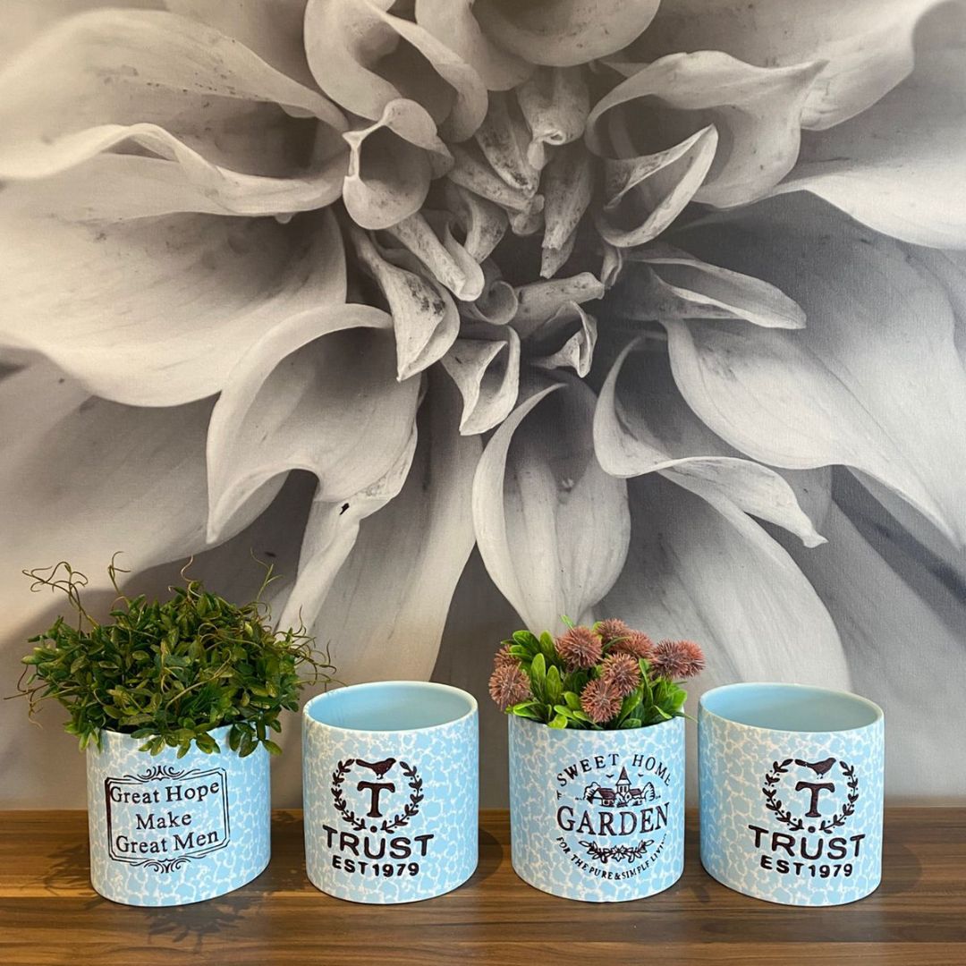Vaso de Cerâmica Decorativo Cachepot Sem Planta Fruitz [KIT 4 PEÇAS]