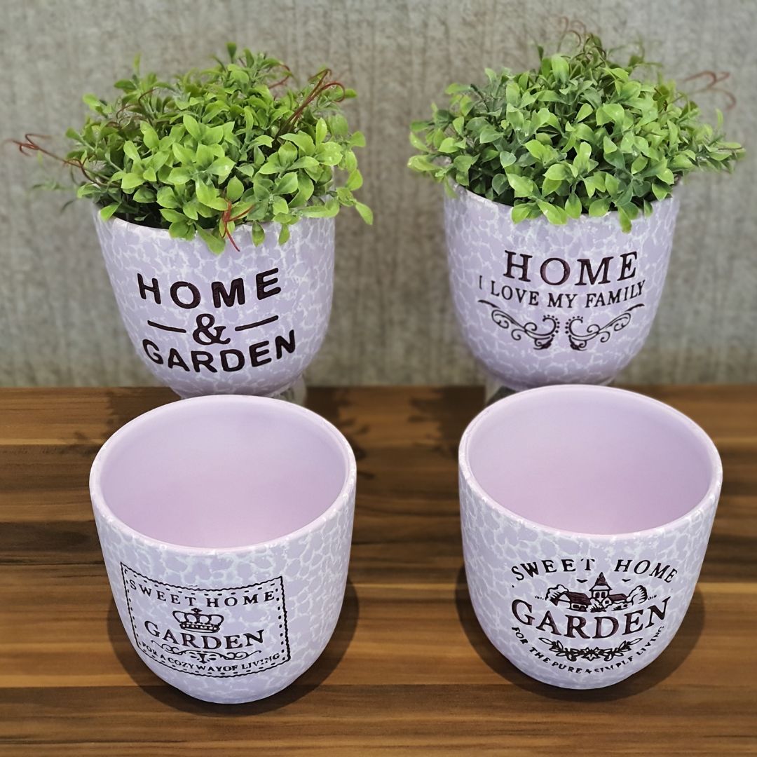 Vaso de Cerâmica Decorativo Cachepot Sem Planta Rosilda [KIT 4 PEÇAS]