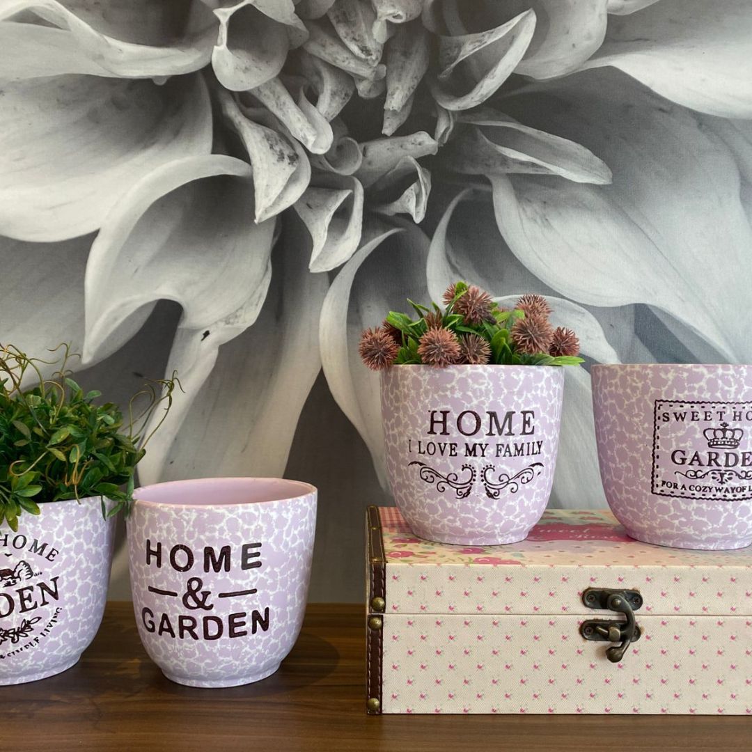 Vaso de Cerâmica Decorativo Cachepot Sem Planta Rosilda [KIT 4 PEÇAS]