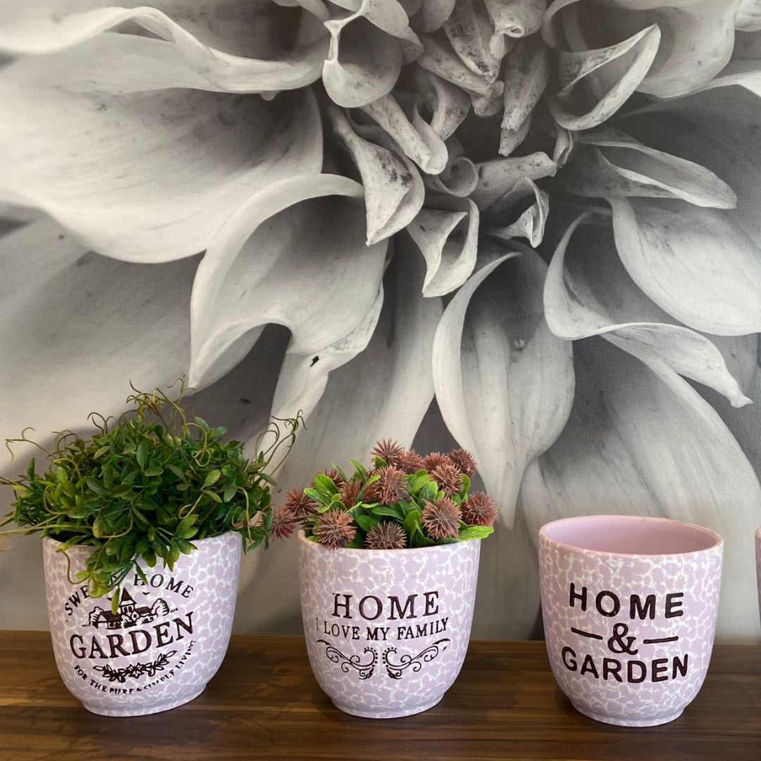 Vaso de Cerâmica Decorativo Cachepot Sem Planta Rosilda [KIT 4 PEÇAS]
