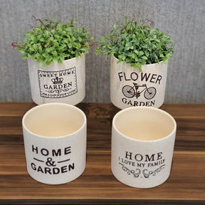 Vaso de Cerâmica Decorativo Cachepot Sem Planta Homeli [KIT 4 PEÇAS]