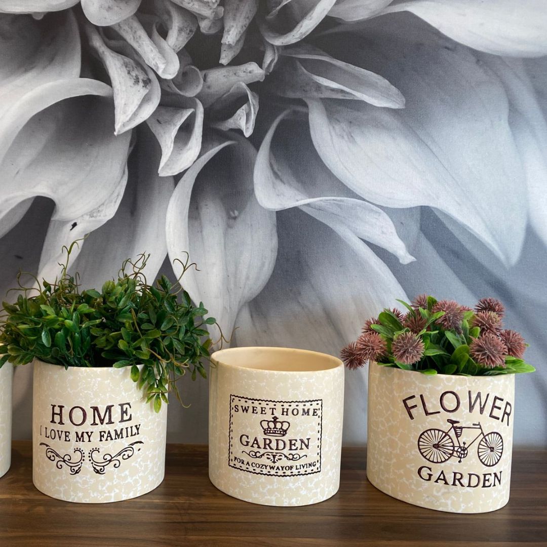 Vaso de Cerâmica Decorativo Cachepot Sem Planta Homeli [KIT 4 PEÇAS]