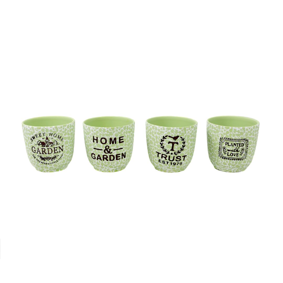 Vaso de Cerâmica Decorativo Cachepot Sem Planta Charmosa [KIT 4 PEÇAS]