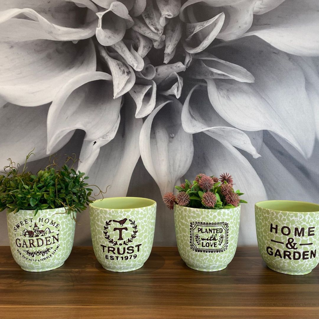 Vaso de Cerâmica Decorativo Cachepot Sem Planta Charmosa [KIT 4 PEÇAS]