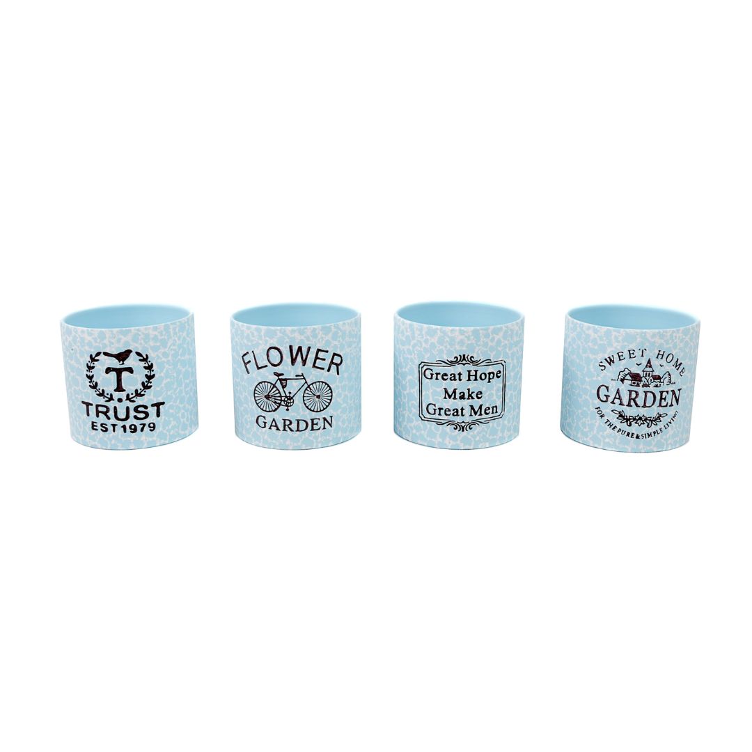 Vaso de Cerâmica Decorativo Cachepot Sem Planta Fruitz [KIT 4 PEÇAS]