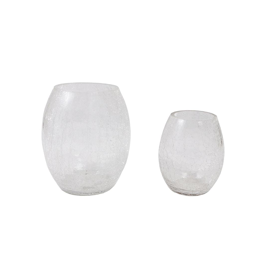 Kit Vaso de Vidro Craquelado Verona 1