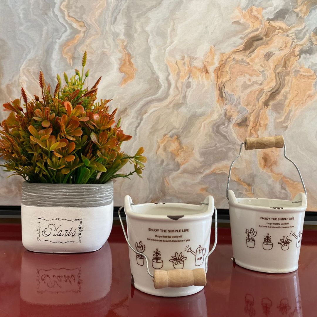 Vaso de Cerâmica com Alça Terracota 2